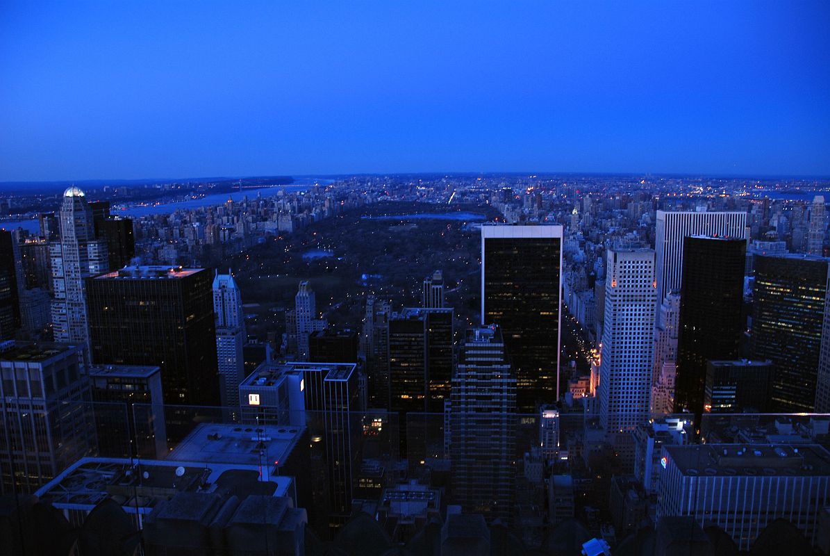 New York City Top Of The Rock 13 Just After Sunset North, CitySpire Center, Central Park Close Up